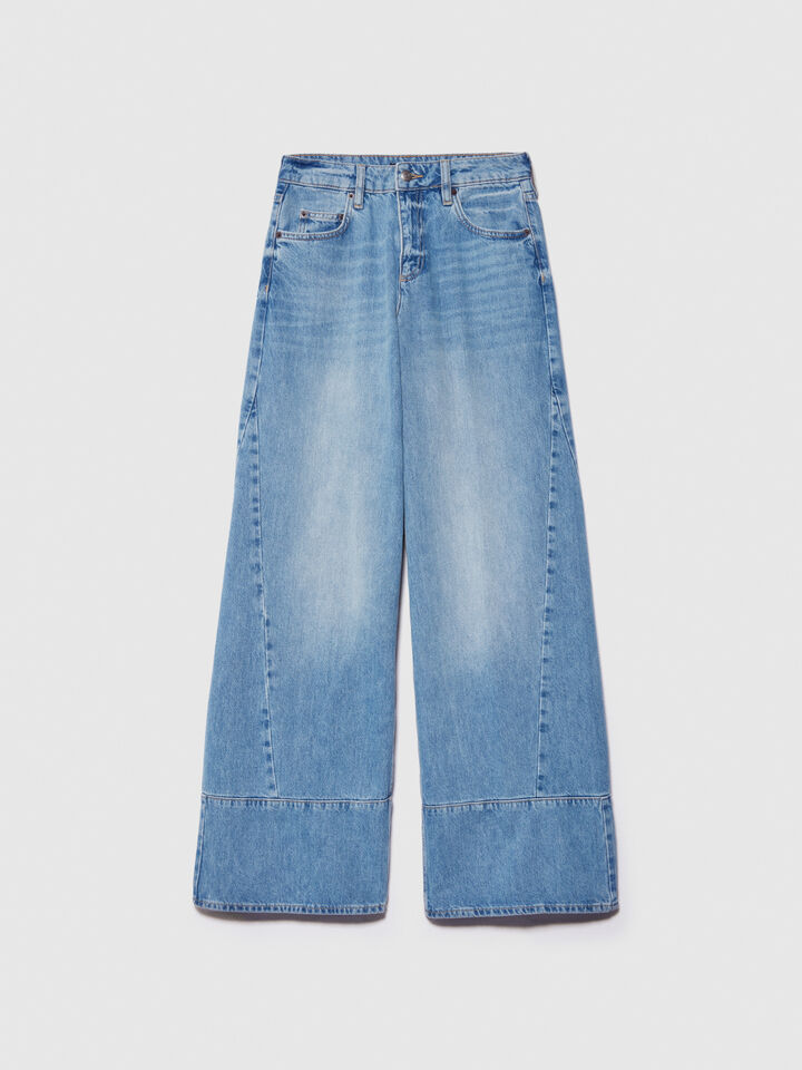 Wide leg jeans - women's palazzo jeans - Blue | Sisley image number 6